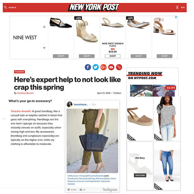 New York Post featuring Girl With Curves