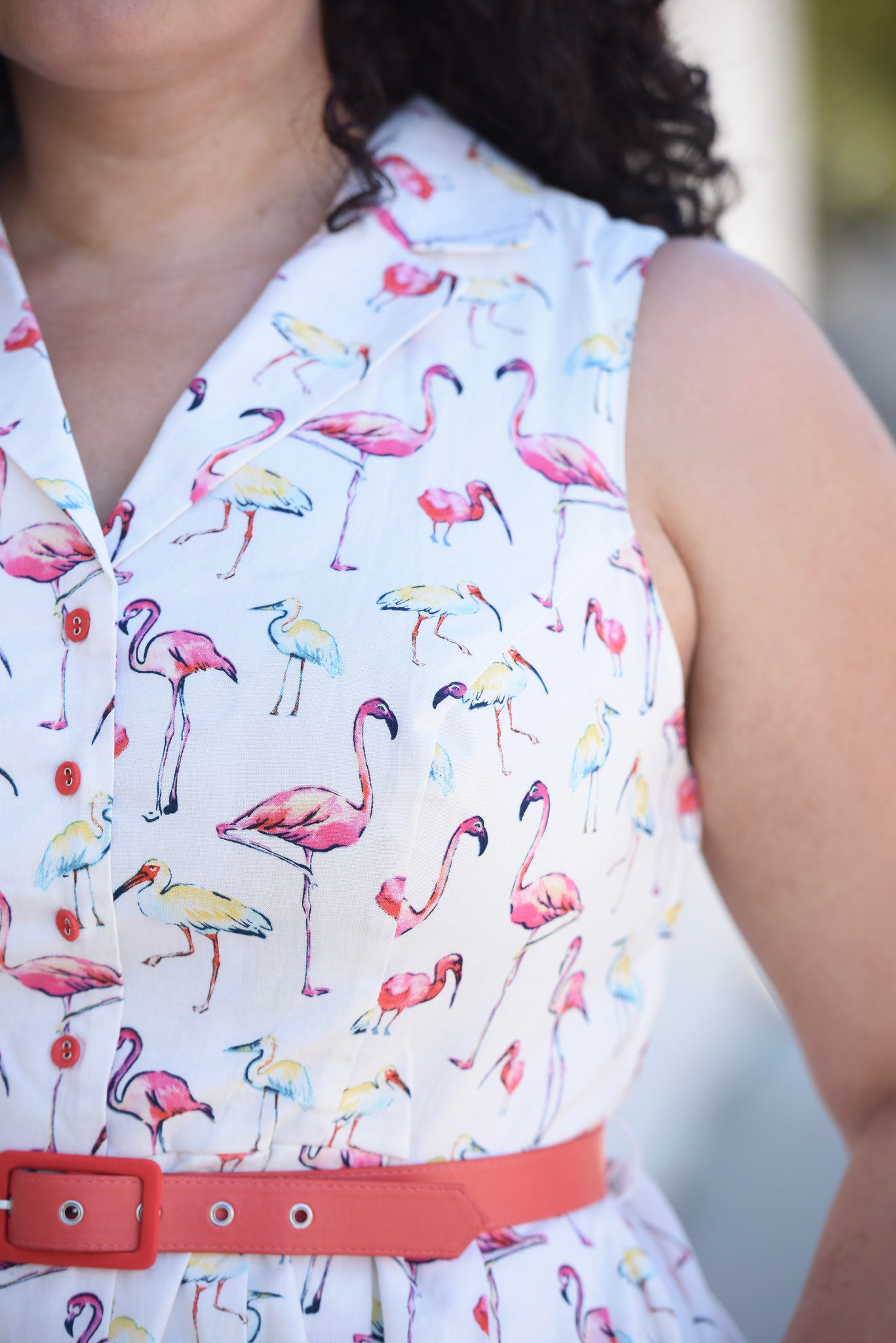Flamingo print dress