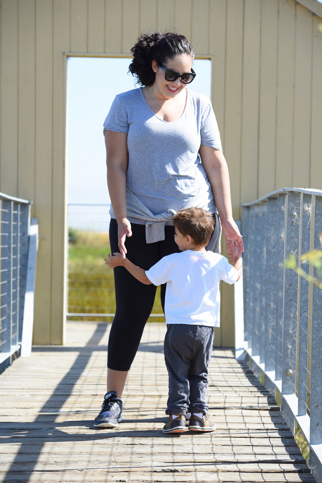 Tanesha Awasthi (formerly known as Girl with Curves) with her son at the Alviso Marina County Park in the San Francisco Bay Area.