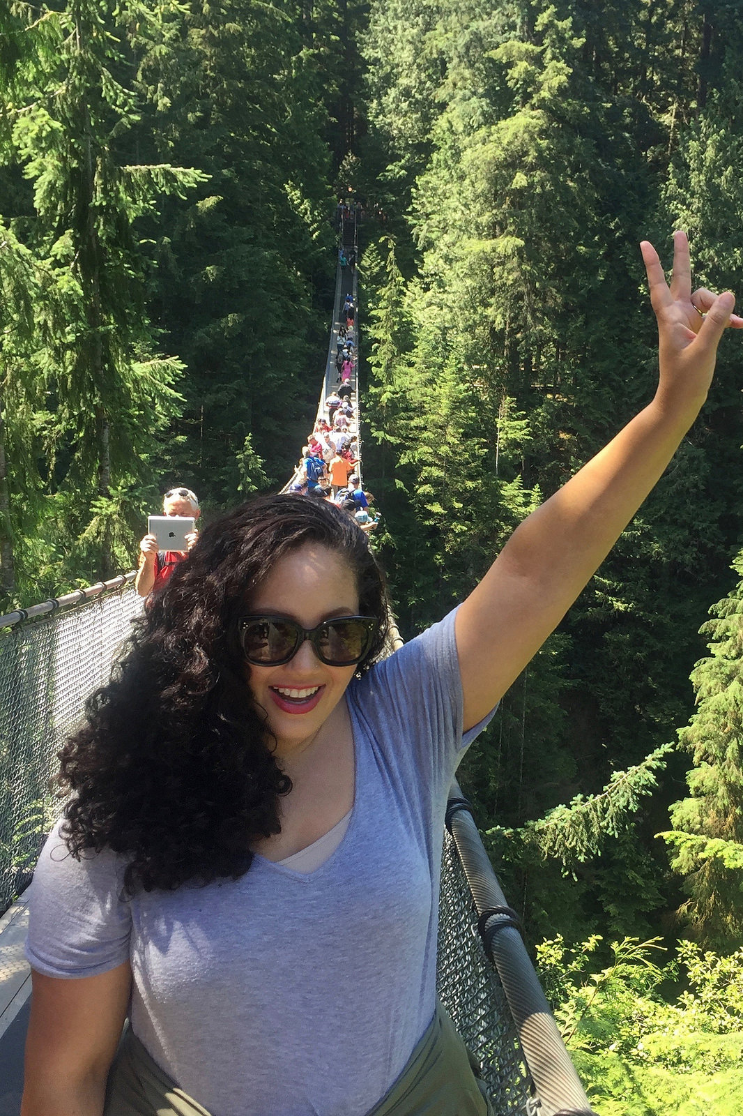 Tanesha Awasthi (formerly known as Girl with Curves) at the Capilano Suspension Bridge in Vancouver.