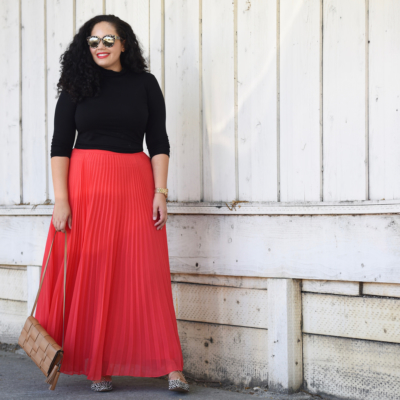 Maxi Skirt and Lace-up Flats