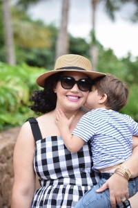 Girl With Curves blogger Tanesha Awasthi wither her son Narayan in Hawaii.