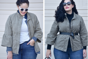 Girl With Curves blogger tanesha Awasthi shares 2 ways to style a utility jacket.