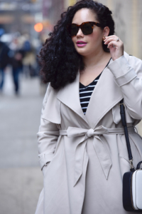 Girl With Curves featuring Celine sunglasses and a trench coat from Asos.