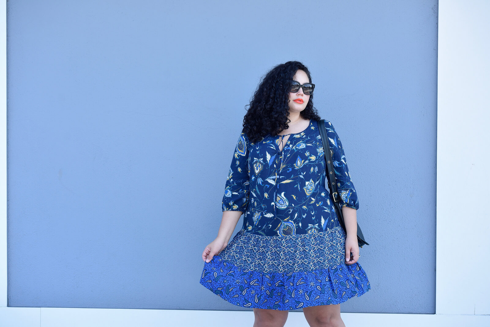 This Mixed Print Dress is a Fall Must-Have