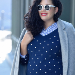 @GirlWithCurves featuring top, sweater, coat and jeans from Old Navy and Sunglasses from Asos