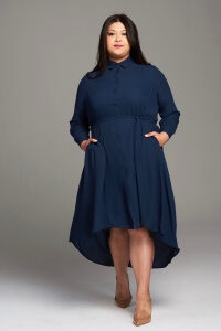 Girl With Curves Fall 2017 Navy ShirtDress