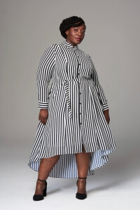 Girl With Curves Fall 2017 Strip ShirtDress