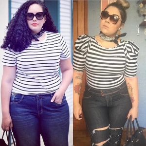 Team GWC Stripe Shirt And Jeans via @GirlWithCurves