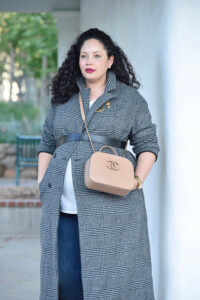 The Must Have Coat Of The Season via @GirlWithCurves #outfit #style #fashion #fall #check #coat #maternity