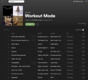 GWC Playlist Workout Mode Via @GirlWithCurves #playlists #spotify #workoutsongs