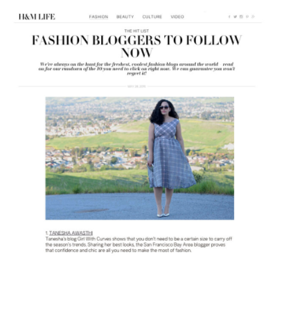 Girl With Curves featured in H&M #style