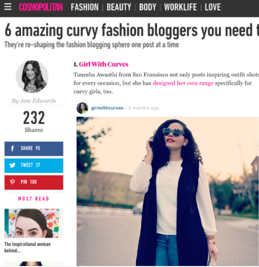 Girl With Curves featured in Cosmopolitan UK #featured