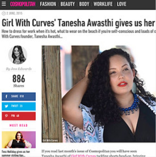 Girl With Curves featured in Cosmopolitan UK #tips