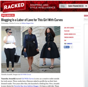 Girl With Curves in Racked Blogger Awards #feature