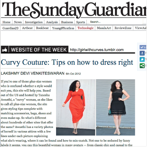 Girl With Curves in Sunday Guardian #style