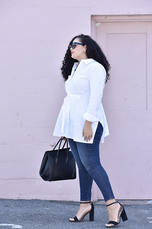 The Chic White Blouse To Wear With Jeans Via @girlwithcurves #style #fashion #officewear Featuring Lafayette148NY