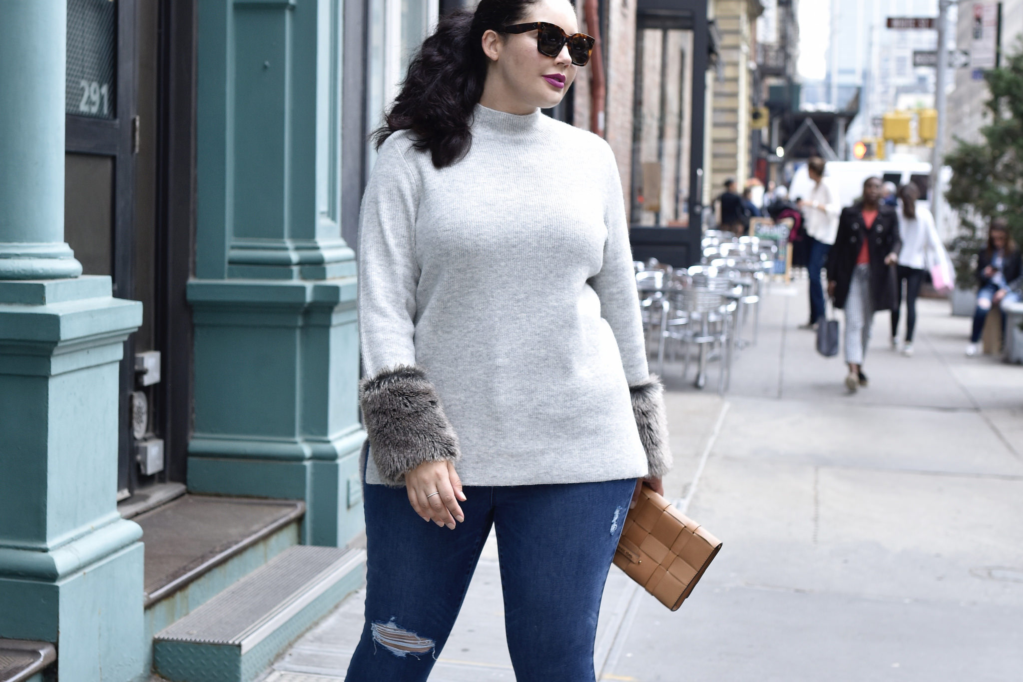 A Winter Essential With An Unexpected Detail Via @GirlWithCurves #style #fashion #outfits #blogger Girl With Curves x Lane Bryant #GWCxLB