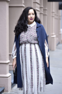 Girl With Curves X Lane Bryant Collection Cape And Mixed Print Dreess Via @GirlWithCurves #GWCxLB