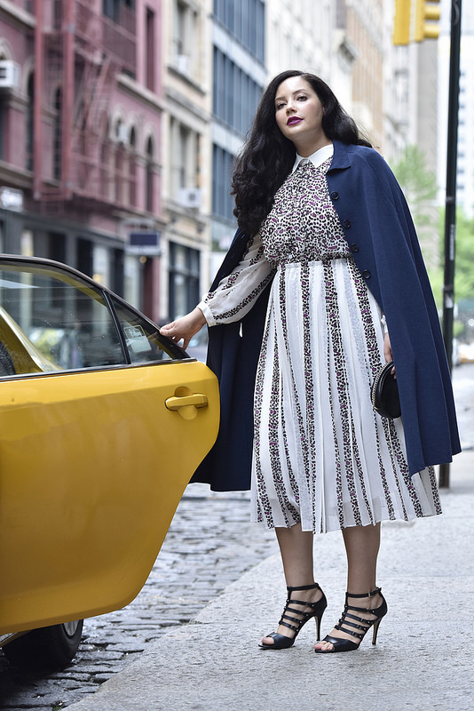 Girl With Curves X Lane Bryant Collection Cape And Mixed Print Dreess Via @GirlWithCurves #GWCxLB