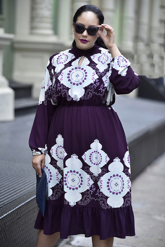 Girl With Curves X Lane Bryant Collection Medallion Print Dress Via @GirlWithCurves #GWCxLB