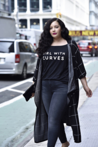 Girl With Curves X Lane Bryant Collection Wrap Poncho With Faux Leather Belt Via @GirlWithCurves #GWCxLB