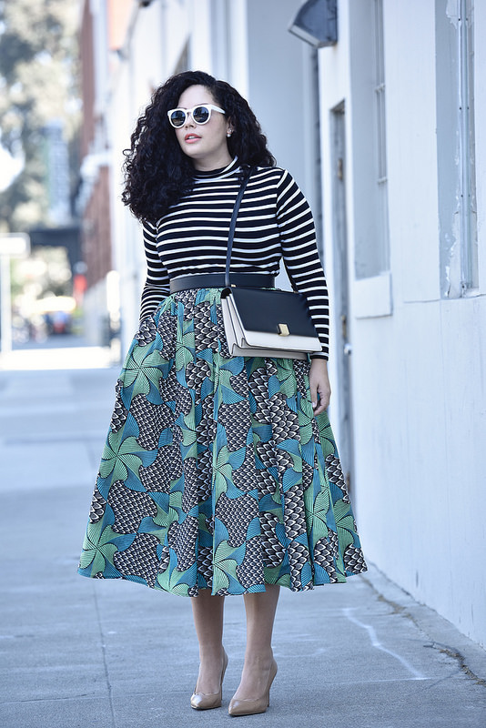 Here's Why You Need A Printed Skirt Via @GirlWithCurves #ootd #plussize #blogger #plus #size