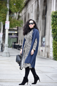 How To Wear A Dress When It's Cold Out Via @GirlWithCurves #poncho #dress #layering