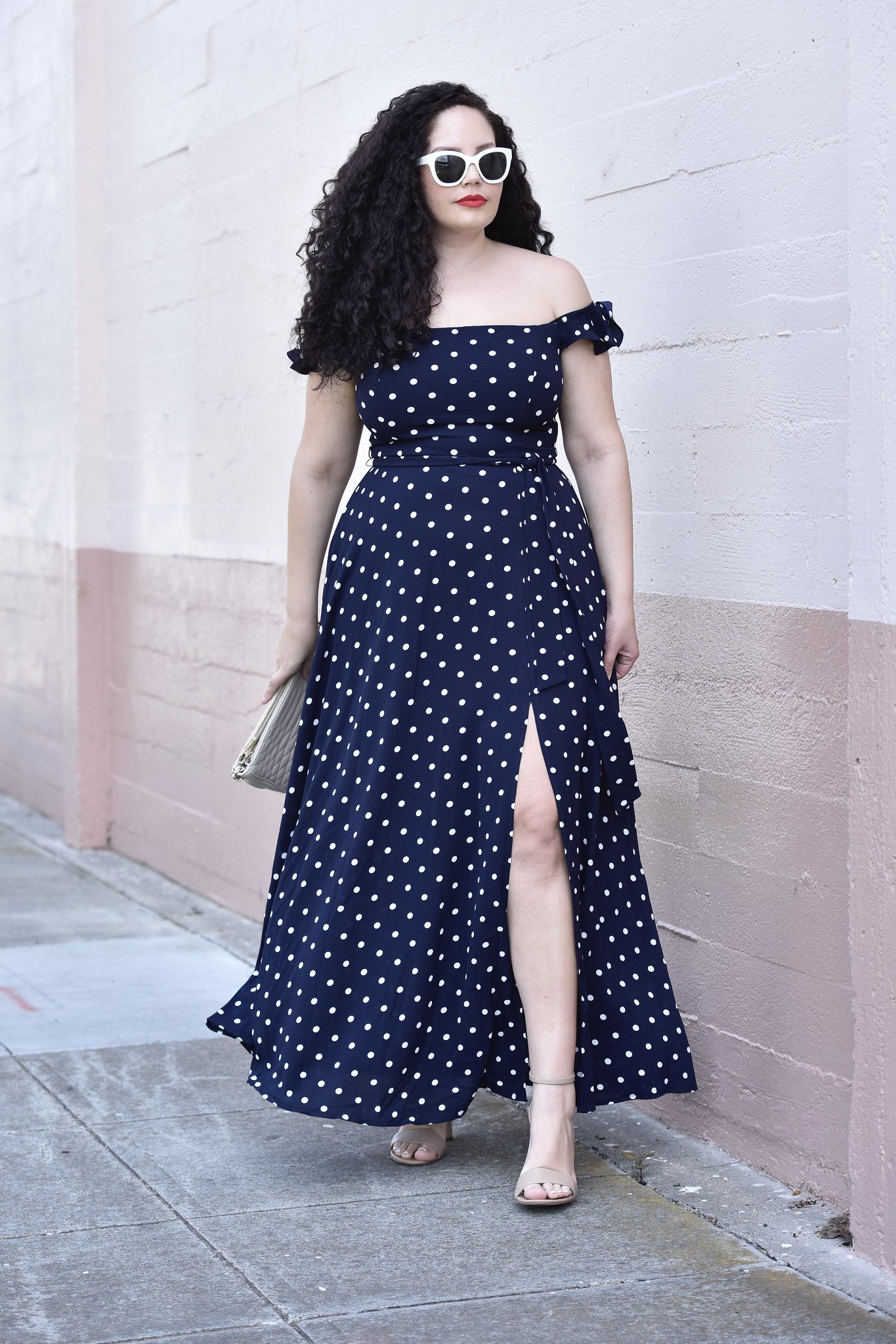 The Must Have Polkadot Dress Of The Season Via @GirlWithCurves #polkadot #dress #blogger #style #cute #ootd