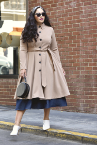 Girl With Curves Collection Custom Button Trench #GirlWithCurves #collection #trench #dress #longsleeve #coat #plussize #curvy #fashion #stylish #modest #Tanesha