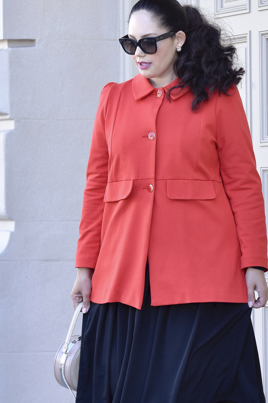 Girl With Curves Collection Tailored A Line Red Jacket #GirlWithCurves #collection #coat #jacket #longsleeve #plussize #curvy #fashion #stylish #modest #Tanesha