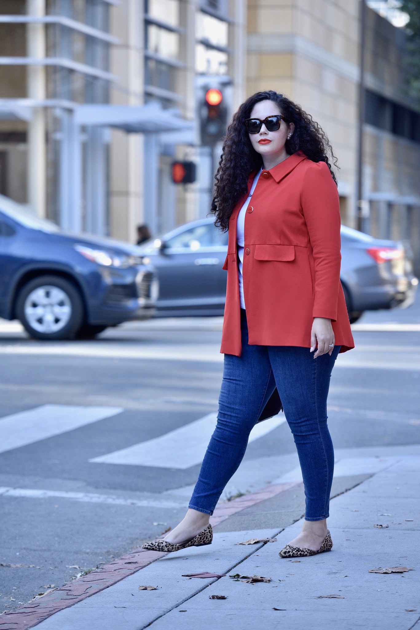 An Easy Outfit Formula that Never goes out of Style via Girl With Curves #style #plussize #curvy #fashion #red #jacket #coat
