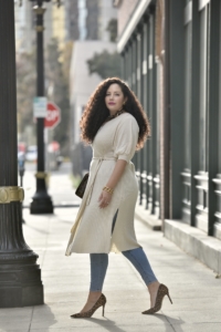 My Favorite Way to Wear a Sweater Dress via Girl With Curves #sweater #jeans