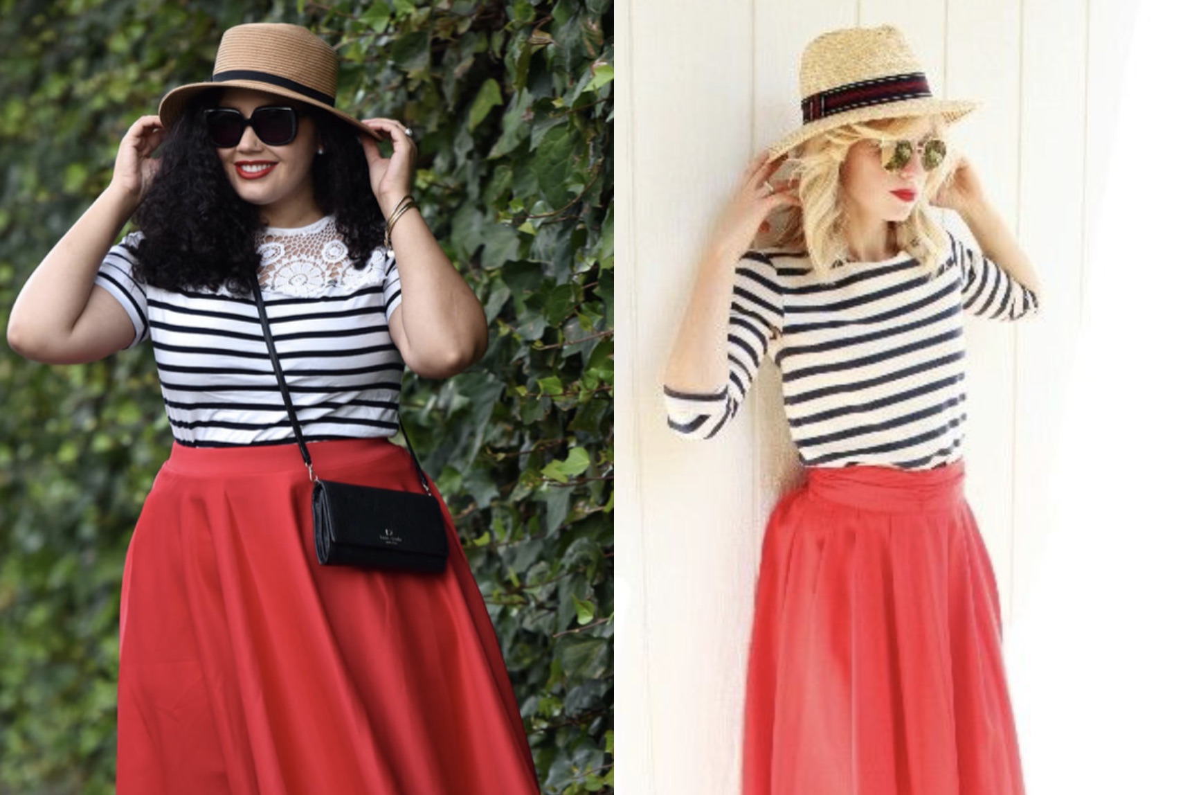 #StyleHasNoSize: Stripe Tee + Red Skirt via Girl With Curves
